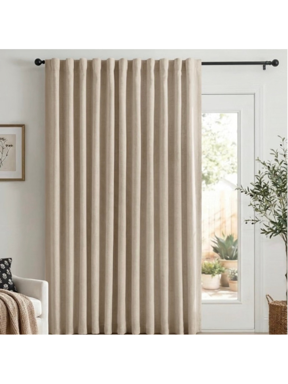NEW 100% Blackout Shield Rod Pocket Sliding Door Curtain Thermal 100"W x 90"L